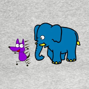 Elephant's Going To Catch You Wolf! T-Shirt